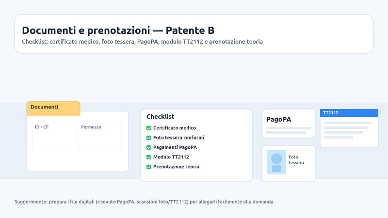 Documenti Patente B e prenotazioni Documenti Patente B e prenotazioni