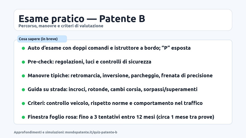Esame pratico patente B Esame pratico patente B